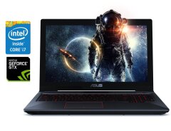 Игровой ноутбук Б-класс Asus FX503VM / 15.6" (1920x1080) IPS / Intel Core i7-7700HQ (4 (8) ядра по 2.8 - 3.8 GHz) / 16 GB DDR4 / 128 GB SSD M.2 + 1000 GB HDD / nVidia GeForce GTX 1060, 3 GB GDDR5, 192-bit / WebCam