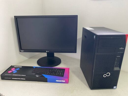 Комплект ПК: компьютер Fujitsu Esprimo P757 E90 Tower / Intel Core i5-7400 (4 ядра по 3.0 - 3.5 GHz) / 16 GB DDR4 / 256 GB SSD + 500 GB HDD / nVidia Quadro K1200, 4 GB GDDR5, 128-bit / DVD-ROM + Монитор LG 23MB35PY-B / 23" (1920x1080) IPS