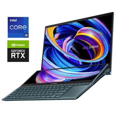 Игровой ноутбук Asus ZenBook Pro Duo UX582HS / 15.6" (3840x2160) OLED / Intel Core i9-11900H (8 (16) ядер по 2.1 - 4.9 GHz) / 32 GB DDR4 / 1000 GB SSD NVMe / nVidia GeForce RTX 3080, 8 GB GDDR6, 256-bit / WebCam