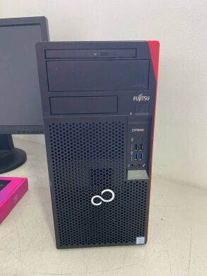 Комплект ПК: компьютер Fujitsu Esprimo P757 E90 Tower / Intel Core i5-7400 (4 ядра по 3.0 - 3.5 GHz) / 16 GB DDR4 / 256 GB SSD + 500 GB HDD / nVidia Quadro K1200, 4 GB GDDR5, 128-bit / DVD-ROM + Монитор LG 23MB35PY-B / 23" (1920x1080) IPS