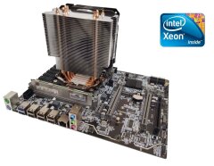 Комплект: Материнська плата X79-2.4F + Intel Xeon E5-2690 v2 (10 (20) ядер по 3.0 - 3.6 GHz) + 16 GB DDR3 + Кулер SNOWMAN M-T4