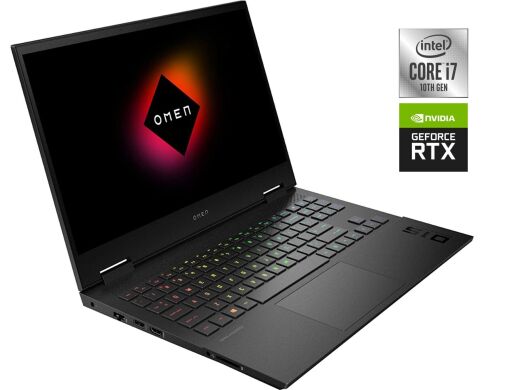 Ігровий ноутбук Б-клас HP Omen 15-ek0013dx / 15.6" (1920x1080) IPS / Intel Core i7-10750H (6 (12) ядер по 2.6 - 5.0 GHz) / 16 GB DDR4 / 512 GB SSD NVMe / nVidia GeForce RTX 2060, 6 GB GDDR6, 192-bit / WebCam