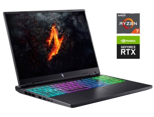 Ігровий ноутбук Acer Nitro 16 AN16-41 / 16" (2560x1600) IPS / AMD Ryzen 7 7735HS (8 (16) ядер по 3.2 - 4.75 GHz) / 16 GB DDR5 / 1000 GB SSD NVMe / nVidia GeForce RTX 4070, 8 GB GDDR6, 128-bit / WebCam