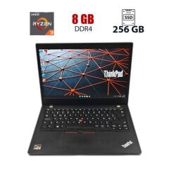 Ноутбук Lenovo ThinkPad L14 Gen 1 / 14" (1920x1080) IPS / AMD Ryzen 3 Pro 4450U (4 (8) ядер по 2.4 - 3.7 GHz) / 8 GB DDR4 / 256 GB SSD / AMD Radeon Graphics / WebCam
