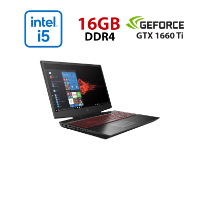 Ігровий ноутбук HP Omen 15-DС1001NO / 15.6" (1920x1080) IPS / Intel Core i5-9300H (4 (8) ядра по 2.4 - 4.1 GHz) / 16 GB DDR4 / 480 GB SSD / nVidia GeForce GTX 1660 Ti, 6 GB GDDR6, 192-bit / WebCam
