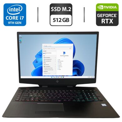 Ігровий ноутбук HP Omen 17-cb0070nr / 17.3" (1920x1080) IPS / Intel Core i7-9750H (6 (12) ядер по 2.6 - 4.5 GHz) / 16 GB DDR4 / 512 GB SSD M.2 / nVidia GeForce RTX&nbsp;2060, 6 GB GDDR6, 192-bit / WebCam
