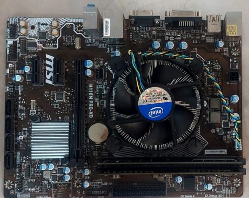 Комплект: материнська плата MSI H110M PRO-VD / LGA1151 / Intel Core i5-7400 (4 ядра по 3.0 - 3.5 GHz) / 16 GB DDR4 / Intel HD Graphics 630 + Кулер