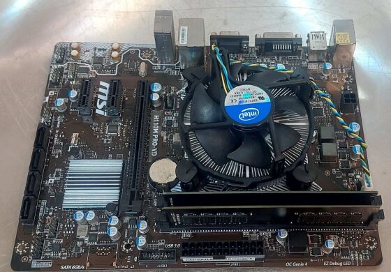 Комплект: материнська плата MSI H110M PRO-VD / LGA1151 / Intel Core i5-7400 (4 ядра по 3.0 - 3.5 GHz) / 16 GB DDR4 / Intel HD Graphics 630 + Кулер