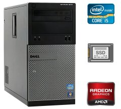 Компьютер Dell OptiPlex 3010 Tower / Intel Core i5-3470 (4 ядра по 3.2 -3.6 GHz) / 8 GB DDR3 / 240 GB SSD / AMD Radeon HD 7470, 1 GB DDR3, 64 bit / 275W / DVD-ROM / DisplayPort