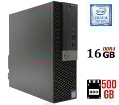 Компьютер Dell OptiPlex 7070 SFF / Intel Core i5-9500 (6 ядер по 3.0 - 4.4 GHz) / 16 GB DDR4 / 500 GB SSD / Intel UHD Graphics 630 / 200W / DisplayPort