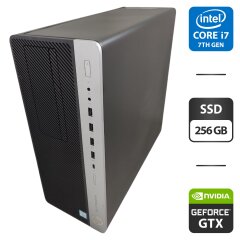 Компьютер HP EliteDesk 800 G3 Tower / Intel Core i7-7700 (4 (8) ядра по 3.6 - 4.2 GHz) / 16 GB DDR4 / 256 GB SSD / nVidia GeForce GTX 1650, 4 GB GDDR5, 128-bit