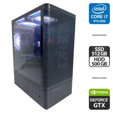 Компьютер Prologix GM-01MAV Tower / Intel Core i7-4790K (4 (8) ядра по 4.0 - 4.4 GHz) / 24 GB DDR3 / 512 GB SSD + 500 GB HDD / nVidia GeForce GTX 1650, 4 GB GDDR6, 128-bit / 500W Компьютер Prologix GM-01MAV Tower / Intel Core i7-4790K (4 (8) ядра по 4.0 - 4.4 GHz) / 24 GB DDR3 / 512 GB SSD + 500 GB HDD / nVidia GeForce GTX 1650, 4 GB GDDR6, 128-bit / 500W