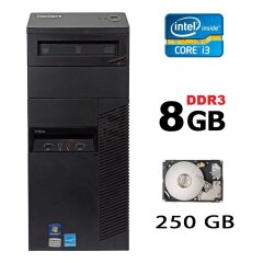 Lenovo ThinkCentre M90 Tower / Intel Core i3-540 (2 (4) ядра по 3.06 GHz) / 8 GB DDR3 / 250 GB HDD