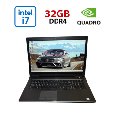 Мобильная рабочая станция Dell Precision 7740 / 17.3" (1920x1080) IPS / Intel Core i7-9750H (6 (12) ядер по 2.6 - 4.5 GHz) / 32 GB DDR4 / 256 GB SSD + 256 GB SSD / nVidia Quadro RTX 4000, 8 GB GDDR6, 256-bit / HDMI / WebCam