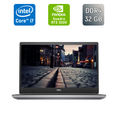 Мобільна робоча станція Dell Precision 7750 / 17.3" (1920x1080) IPS / Intel Core i7-10750H (6 (12) ядер по 2.6 - 5.0 GHz) / 32 GB DDR4 / 512 GB SSD / nVidia Quadro RTX 3000, 6 GB GDDR6, 192-bit / Windows 11