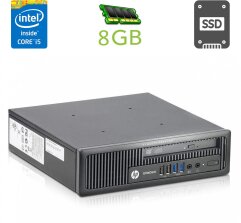 Неттоп HP EliteDesk 800 G1 USFF / Intel Core i5-4690S (4 ядра по 3.2 - 3.9 GHz) / 8 GB DDR3 / 240 GB SSD / Intel HD Graphics 4600 / DVD-RW / DisplayPort + Блок питания