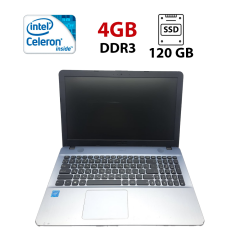 Ноутбук Asus X541N / 15.6" (1366x768) TN / Intel Celeron N3350 (2 ядра по 1.1 - 2.4 GHz) / 4 GB DDR3 / 120 GB SSD / Intel HD Graphics / WebCam