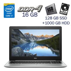 Ноутбук Б-клас Dell Inspiron 5570 / 15.6" (1920x1080) TN / Intel Core i7-7500U (2 (4) ядра по 2.7 - 3.5 GHz) / 16 GB DDR4 / 128 GB SSD+1000 GB HDD / Intel HD Graphics 620 / WebCam