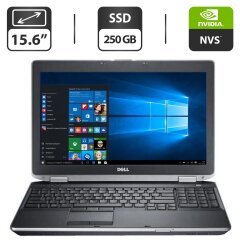Ноутбук Б-класс Dell Latitude E6530 / 15.6" (1600x900) TN / Intel Core i7-3630QM (4 (8) ядра по 2.5 - 3.4 GHz) / 16 GB DDR3 / 250 GB SSD / nVidia NVS 5200M, 1 GB GDDR5, 64-bit / DVD-ROM / HDMI