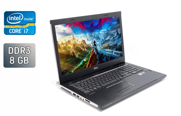Ноутбук Б-класс Dell Vostro 3750 / 17.3" (1600x900) TN / Intel Core i7-2630QM (4 (8) ядра по 2.0 - 2.9 GHz) / 8 GB DDR3 / 240 GB SSD / nVidia GeForce GT 525M, 1 GB DDR3, 128-bit / WebCam / Fingerprint / Windows 10