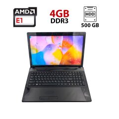 Ноутбук Б-класс Lenovo Ideapad G585 / 15.6" (1366x768) TN / AMD E1-2100 (2 ядра по 1.0 GHz) / 4 GB DDR3 / 500 GB HDD / AMD Radeon HD 7310 Graphics / WebCam
