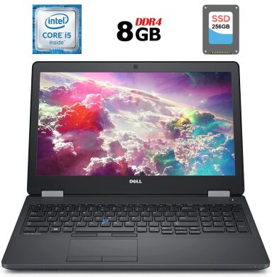 Ноутбук Dell Latitude E5570 / 15.6" (1920x1080) IPS / Intel Core i5-6300U (2 (4) ядра по 2.4 - 3.0 GHz) / 8 GB DDR4 / 256 GB SSD / WebCam / USB 3.0 / HDMI