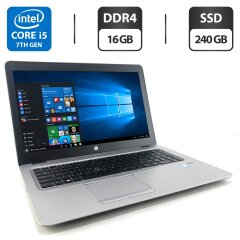 Ноутбук HP EliteBook 850 G4 / 15.6" (1920x1080) TN / Intel Core i5-7200U (2 (4) ядра по 2.5 - 3.1 GHz) / 16 GB DDR4 / 240 GB SSD / Intel HD Graphics 620 / WebCam