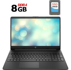Ноутбук HP Laptop 15s-fq3018ua / 15.6" (1920x1080) IPS / Intel Celeron N4500 (2 ядра по 1.1 - 2.8 GHz) / 8 GB DDR4 / 256 GB SSD / Intel UHD Graphics / WebCam / HDMI