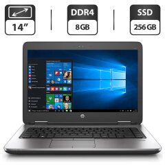 Ноутбук HP ProBook 640 G2 / 14" (1366x768) TN / Intel Core i5-6200U (2 (4) ядра по 2.3 - 2.8 GHz) / 8 GB DDR4 / 256 GB SSD / Intel HD Graphics 520 / WebCam / VGA / АКБ не тримає заряд