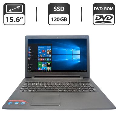 Ноутбук Lenovo IdeaPad 110-15IBR / 15.6" (1366x768) TN / Intel Celeron N3060 (2 ядра по 1.6 - 2.48 GHz) / 4 GB DDR3 / 120 GB SSD / Intel HD Graphics 405 / WebCam / DVD-ROM