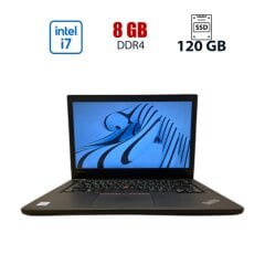 Ноутбук Lenovo T470 / 14" (1920x1080) TN / Intel Core i7-7500U (2 (4) ядер по 2.70 - 3.5 GHz) / 8 GB DDR4 / 120 GB SSD / Intel HD Graphics 620 / WebCam