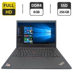 Ноутбук Lenovo ThinkPad L14 Gen1 / 14" (1920x1080) IPS / AMD Ryzen 5 4500U (6 ядер по 2.3 - 4.0 GHz) / 8 GB DDR4 / 256 GB SSD / AMD Radeon Graphics / WebCam