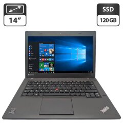 Ноутбук Lenovo ThinkPad T440 / 14" (1600x900) TN / Intel Core i5-4300U (2 (4) ядра по 1.9 - 2.9 GHz) / 8 GB DDR3 / 120 GB SSD / Intel HD Graphics 4400 / WebCam