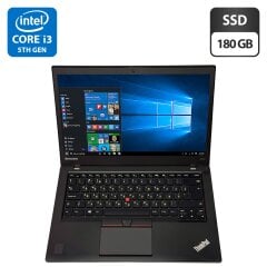 Ноутбук Lenovo ThinkPad T450s / 14" (1600x900) TN / Intel Core i5-5300U (2 (4) ядра по 2.3 - 2.9 GHz) / 8 GB DDR3 / 180 GB SSD / Intel HD Graphics 5500 / WebCam / Windows 10 Pro