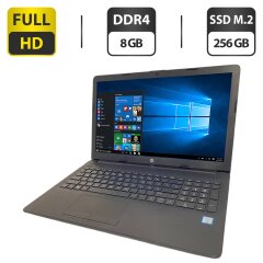 Ноутбук НР 15 da0xxx / 15.6" (1920x1080) TN / Intel Core i5-8250U (4 (8) ядра по 1.6 - 3.4 GHz) / 8 GB DDR4 / 256 GB SSD M.2 / Intel UHD Graphics 620 / WebCam / DVD-ROM