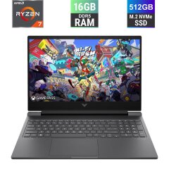 Новий ігровий ноутбук HP Victus 16-s1725nw (B4MC3EA) / 16.1" (1920x1080) IPS / AMD Ryzen 7 8845HS (8 (16) ядер по 3.8 - 5.1 GHz) / 16 GB DDR5 / 512 GB SSD / nVidia GeForce RTX 4070, 8 GB GDDR6, 128-bit / WebCam