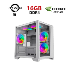 Новый игровой ПК Ice Infinity Mini White Tower / AMD Ryzen 5 5500 (6 (12) ядер по 3.6 - 4.2 GHz) / 16 GB DDR4 / 480 GB SSD / nVidia GeForce GTX 1660, 6 GB GDDR5, 192-bit