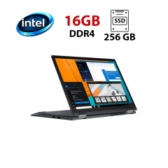 Ультрабук-трансформер Lenovo ThinkPad X13 Yoga G1 / 13.3" (1920x1080) IPS Touch / Intel Core i5-10210U (4 (8) ядра по 1.6 - 4.2 GHz) / 16 GB DDR4 / 256 GB SSD / Intel UHD Graphics / WebCam