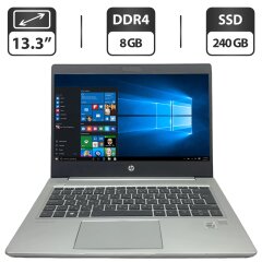 Ультрабук Б-класс HP ProBook 430 G7 / 13.3" (1366x768) TN / Intel Core i3-10110U (2 (4) ядра по 2.1 - 4.1 GHz) / 8 GB DDR4 / 240 GB SSD / Intel UHD Graphics / WebCam