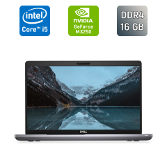 Ультрабук Dell Latitude 5511 / 15.6" (1920x1080) IPS / Intel Core i5-10400H (4 (8) ядра по 2.6 - 4.6 GHz) / 16 GB DDR4 / 256 GB SSD / nVidia GeForce MX250, 2 GB GDDR5, 64-bit / WebCam / SIM