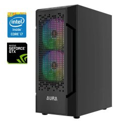 Ігровий ПК Aura GC7 ARGB Tower / Intel Core i7-860 (4 (8) ядра по 2.8 - 3.4 GHz) / 16 GB DDR3 / 120 GB SSD + 500 GB HDD / nVidia GeForce GTX 660, 2 GB GDDR5, 192-bit / 400W / Win 10 Pro + Кабель живлення
