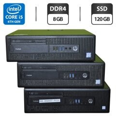 Комп'ютер HP EliteDesk 600 G2 SFF / Intel Core i5-6500 (4 ядра по 3.2 - 3.6 GHz) / 8 GB DDR4 / 120 GB SSD / Intel HD Graphics 530 / DVD-ROM / Windows 11 Pro