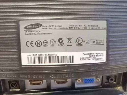 Монітор Samsung BX2331 / 23" (1920x1080) TN / 2 x HDMI, VGA 