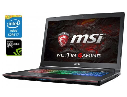 Игровой ноутбук MSI GE72VR 6RF Apache Pro / 17.3" (1920x1080) IPS / Intel Core i7-6700HQ (4 (8) ядра по 2.6 - 3.5 GHz) / 16 GB DDR4 / 128 GB SSD + 1000 GB HDD / nVidia GeForce GTX 1060, 6 GB GDDR5, 192-bit / WebCam