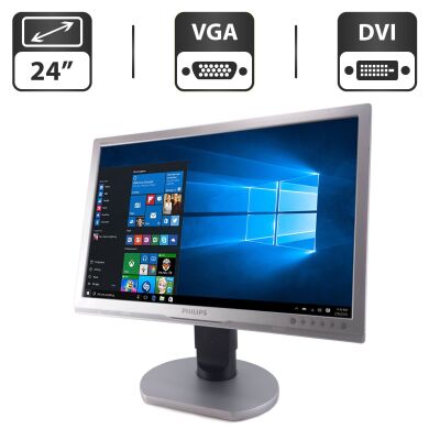 Монитор Philips 240B4Q / 24" (1920x1200) IPS / DVI, VGA, DP + Кабель питания