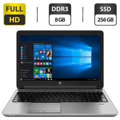 Ноутбук Б-клас HP ProBook 650 G1 / 15.6" (1920x1080) TN / Intel Core i7-4800MQ (4 (8) ядра по 2.7 - 3.7 GHz) / 8 GB DDR3 / 256 GB SSD / Intel HD Graphics 4600 / WebCam / HDMI / Windows 10 Pro