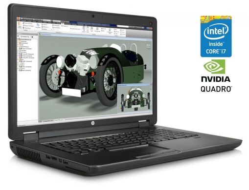 Мобильная рабочая станция Б-класс HP ZBook 17 G1 / 17.3'' (1920x1080) TN / Intel Core i7-4900MQ (4 (8) ядра по 2.8 - 3.8 GHz) / 16 GB DDR3 / 512 GB SSD / nVidia Quadro K5100M, 8 GB GDDR5, 256-bit / WebCam / DVD-ROM / Win 10 Pro