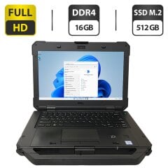 Защищенный ноутбук Б-класс Dell Latitude 5420 Rugged / 14" (1920x1080) IPS / Intel Core i5-8350U (4 (8) ядра по 1.7 - 3.6 GHz) / 16 GB DDR4 / 512 GB SSD M.2 / Intel UHD Graphics 620 / WebCam / Bluetooth / Два АКБ