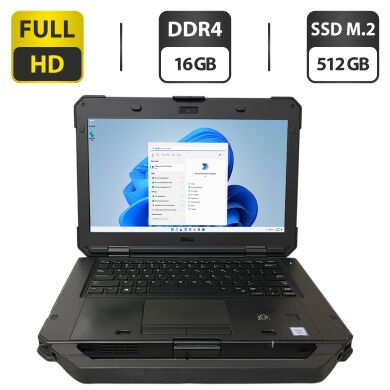Захищений ноутбук Б-клас Dell Latitude 5420&nbsp;Rugged / 14" (1920x1080) IPS / Intel Core i5-8350U (4 (8) ядра по 1.7 - 3.6 GHz) / 16 GB DDR4 / 512 GB SSD M.2 / Intel UHD Graphics 620 / WebCam / Bluetooth / Два АКБ