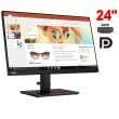 Монитор Lenovo ThinkVision P24h-2L / 24" (2560x1440) IPS / 1x HDMI, 2x DisplayPort, 1x USB Tipe-C, 4x USB 3.0, 1x Audio, 1x Ethernet / 2x 1W / VESA 100x100 / Pivot